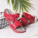 LOSTISY Women Flower Decoration Slip On Hollow Out Soft Casual Wedge Sandals LOSTISY Women Flower Decoration Slip On Hollow Out Soft Casual Wedge Sandals