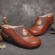 SOCOFY Leather Flower Elastic Splicing Slip-on Mules Clogs Non-slip Wedges Sandals SOCOFY Leather Flower Elastic Splicing Slip-on Mules Clogs Non-slip Wedges Sandals