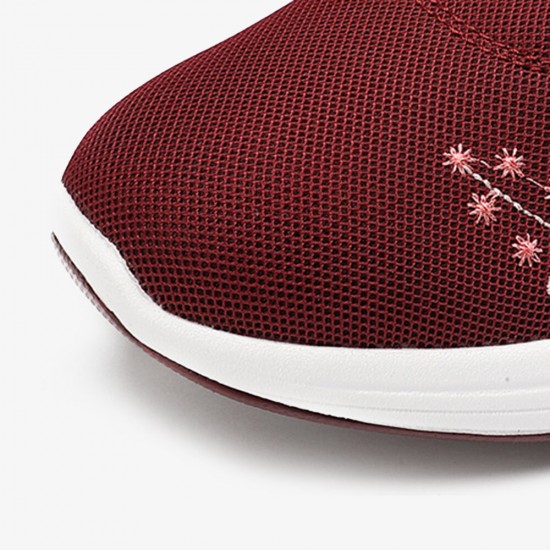 Women Casual Embroidery Flowers Knitted Lightweight Breathable Sneakers Women Casual Embroidery Flowers Knitted Lightweight Breathable Sneakers