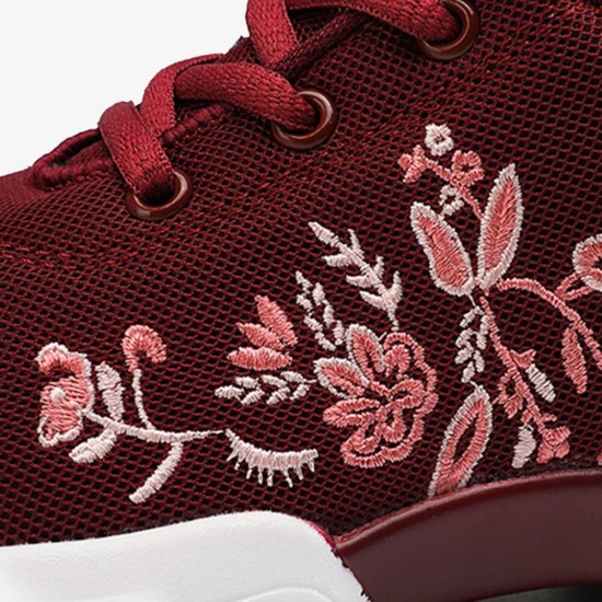 Women Casual Embroidery Flowers Knitted Lightweight Breathable Sneakers Women Casual Embroidery Flowers Knitted Lightweight Breathable Sneakers