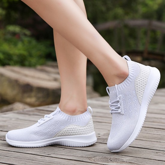 Women Casual Breathable Knitted Lightweight Non-slip Sneakers Women Casual Breathable Knitted Lightweight Non-slip Sneakers