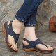 LOSTISY Women Embroidery Clip Toe Elastic Band Comfy Casual Summer Wedge Sandals LOSTISY Women Embroidery Clip Toe Elastic Band Comfy Casual Summer Wedge Sandals