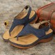LOSTISY Women Embroidery Clip Toe Elastic Band Comfy Casual Summer Wedge Sandals LOSTISY Women Embroidery Clip Toe Elastic Band Comfy Casual Summer Wedge Sandals