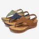 LOSTISY Women Embroidery Clip Toe Elastic Band Comfy Casual Summer Wedge Sandals LOSTISY Women Embroidery Clip Toe Elastic Band Comfy Casual Summer Wedge Sandals