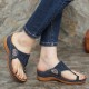 LOSTISY Women Flower Embroidery Toe Ring Comfy Casual Daily Summer Wedge Sandals LOSTISY Women Flower Embroidery Toe Ring Comfy Casual Daily Summer Wedge Sandals