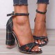 Women Plaid Cross Strap Lattice Decor Buckle High Heel Sandals Women Plaid Cross Strap Lattice Decor Buckle High Heel Sandals