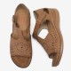 LOSTISY Women Open Toe Cutout Breathable Adjustable Strap Lightweight Casual Daily Wedge Sandals LOSTISY Women Open Toe Cutout Breathable Adjustable Strap Lightweight Casual Daily Wedge Sandals