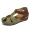 LOSTISY Women Cutout Breathable Color Stitching  Casual Summer Wedge Sandals