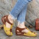 LOSTISY Women Cutout Breathable Color Stitching Casual Summer Wedge Sandals LOSTISY Women Cutout Breathable Color Stitching Casual Summer Wedge Sandals
