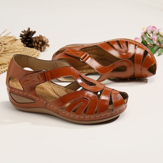 LOSTISY Women Cutout Hook Look Breathable Lightweight Casual Sandals LOSTISY Women Cutout Hook Look Breathable Lightweight Casual Sandals