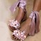 Women Beading Strappy Tie Leg Flat Sandals