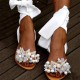 Women Beading Strappy Tie Leg Flat Sandals Women Beading Strappy Tie Leg Flat Sandals