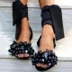 Women Beading Strappy Tie Leg Flat Sandals Women Beading Strappy Tie Leg Flat Sandals