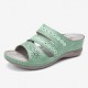 LOSTISY Women Embroidery Cutout Open Toe Slip On Casual Wedge Sandals LOSTISY Women Embroidery Cutout Open Toe Slip On Casual Wedge Sandals