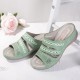 LOSTISY Women Embroidery Cutout Open Toe Slip On Casual Wedge Sandals LOSTISY Women Embroidery Cutout Open Toe Slip On Casual Wedge Sandals