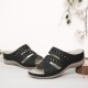 LOSTISY Women Embroidery Cutout Open Toe Slip On Casual Wedge Sandals LOSTISY Women Embroidery Cutout Open Toe Slip On Casual Wedge Sandals
