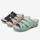 LOSTISY Women Embroidery Cutout Open Toe Slip On Casual Wedge Sandals LOSTISY Women Embroidery Cutout Open Toe Slip On Casual Wedge Sandals