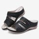 LOSTISY Women Embroidery Cutout Open Toe Slip On Casual Wedge Sandals LOSTISY Women Embroidery Cutout Open Toe Slip On Casual Wedge Sandals