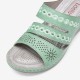 LOSTISY Women Embroidery Cutout Open Toe Slip On Casual Wedge Sandals LOSTISY Women Embroidery Cutout Open Toe Slip On Casual Wedge Sandals