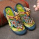SOCOFY Handmade Leather Studded Floral Slip-on Flat Slides Mules Clogs Sandals SOCOFY Handmade Leather Studded Floral Slip-on Flat Slides Mules Clogs Sandals
