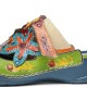 SOCOFY Handmade Leather Studded Floral Slip-on Flat Slides Mules Clogs Sandals SOCOFY Handmade Leather Studded Floral Slip-on Flat Slides Mules Clogs Sandals