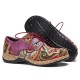 SOCOFY Folkways Pattern Round Toe Leather Splicing Comfy Lace Up Flat Shoes SOCOFY Folkways Pattern Round Toe Leather Splicing Comfy Lace Up Flat Shoes