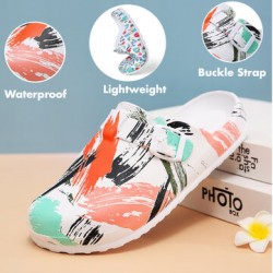 SOCOFY Women Lightweight Buckle Strap Mules Waterproof Non-slip Slide Sandals