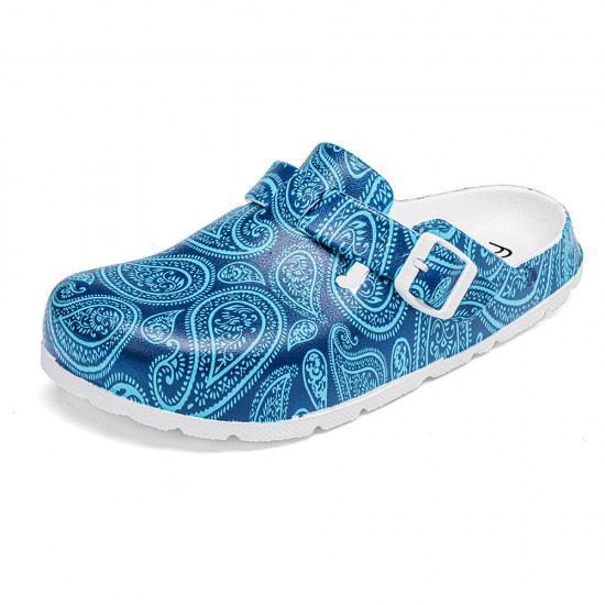 SOCOFY Women Lightweight Buckle Strap Mules Waterproof Non-slip Slide Sandals SOCOFY Women Lightweight Buckle Strap Mules Waterproof Non-slip Slide Sandals