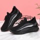 Women Running Knitted Stripe Detail Breathable Slip Resistant Casual Sneakers Women Running Knitted Stripe Detail Breathable Slip Resistant Casual Sneakers