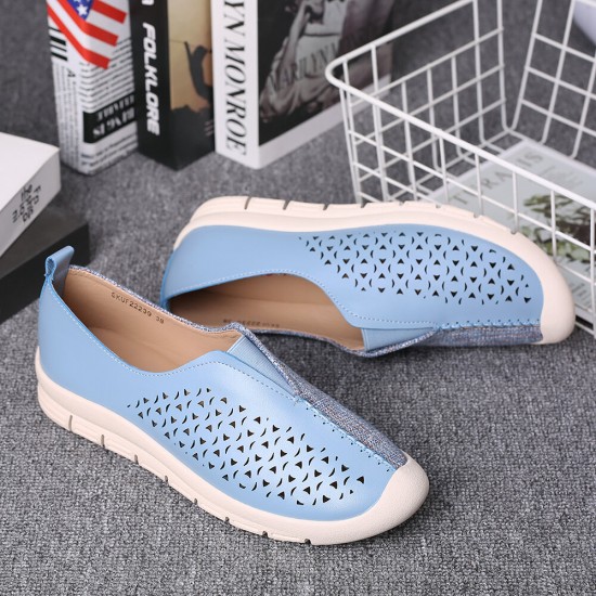 LOSTISY Women Colorblock Comfy Hollow Breathable Casual Flats LOSTISY Women Colorblock Comfy Hollow Breathable Casual Flats