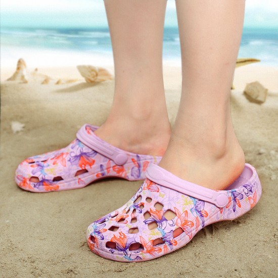 SOCOFY Women Butterfly Floral Waterproof Non-slip Hollow Slide Sandals SOCOFY Women Butterfly Floral Waterproof Non-slip Hollow Slide Sandals