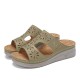 LOSTISY Women Rhinestone Hollow T-strap Comfy Casual Sandals LOSTISY Women Rhinestone Hollow T-strap Comfy Casual Sandals