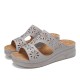 LOSTISY Women Rhinestone Hollow T-strap Comfy Casual Sandals LOSTISY Women Rhinestone Hollow T-strap Comfy Casual Sandals