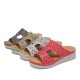 LOSTISY Women Rhinestone Hollow T-strap Comfy Casual Sandals LOSTISY Women Rhinestone Hollow T-strap Comfy Casual Sandals