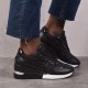 Large Size Women Round Toe Hollow Breathable Lace Up Wedges Sneakers Large Size Women Round Toe Hollow Breathable Lace Up Wedges Sneakers