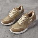 Large Size Women Round Toe Hollow Breathable Lace Up Wedges Sneakers Large Size Women Round Toe Hollow Breathable Lace Up Wedges Sneakers