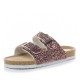 Large Size Casual Bling Sequined Dual Strap Buckle Flat Slippers Cork Sandals Large Size Casual Bling Sequined Dual Strap Buckle Flat Slippers Cork Sandals