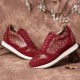 SOCOFY Floral Leather Stitching Splicing Zipper Lace Up Flat Sneakers SOCOFY Floral Leather Stitching Splicing Zipper Lace Up Flat Sneakers