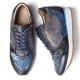 SOCOFY Retro Leather Veins Pattern Splicing Stitching Lace Up Flat Sneakers SOCOFY Retro Leather Veins Pattern Splicing Stitching Lace Up Flat Sneakers