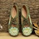 LOSTISY Flower Pattern Elastic Band Round Toe Splicing Retro Casual Flats LOSTISY Flower Pattern Elastic Band Round Toe Splicing Retro Casual Flats