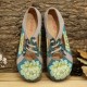 LOSTISY Flower Pattern Elastic Band Round Toe Splicing Retro Casual Flats LOSTISY Flower Pattern Elastic Band Round Toe Splicing Retro Casual Flats