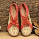 LOSTISY Flower Pattern Elastic Band Round Toe Splicing Retro Casual Flats LOSTISY Flower Pattern Elastic Band Round Toe Splicing Retro Casual Flats