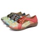 LOSTISY Flower Pattern Elastic Band Round Toe Splicing Retro Casual Flats LOSTISY Flower Pattern Elastic Band Round Toe Splicing Retro Casual Flats