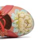LOSTISY Flower Pattern Elastic Band Round Toe Splicing Retro Casual Flats LOSTISY Flower Pattern Elastic Band Round Toe Splicing Retro Casual Flats