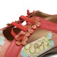 LOSTISY Flower Pattern Elastic Band Round Toe Splicing Retro Casual Flats LOSTISY Flower Pattern Elastic Band Round Toe Splicing Retro Casual Flats
