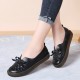 Women's Leather Slip On Solid Color Woven Bowknot Asakuchi Flats Loafers Shoes Women's Leather Slip On Solid Color Woven Bowknot Asakuchi Flats Loafers Shoes