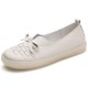 Women's Leather Slip On Solid Color Woven Bowknot Asakuchi Flats Loafers Shoes Women's Leather Slip On Solid Color Woven Bowknot Asakuchi Flats Loafers Shoes