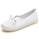 Women's Leather Slip On Solid Color Woven Bowknot Asakuchi Flats Loafers Shoes Women's Leather Slip On Solid Color Woven Bowknot Asakuchi Flats Loafers Shoes