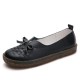 Women's Leather Slip On Solid Color Woven Bowknot Asakuchi Flats Loafers Shoes Women's Leather Slip On Solid Color Woven Bowknot Asakuchi Flats Loafers Shoes