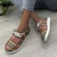 Women Large Size Stripe Printing Leopard Canvas Elastic Band Lace Up Casual Flat Shoes Women Large Size Stripe Printing Leopard Canvas Elastic Band Lace Up Casual Flat Shoes
